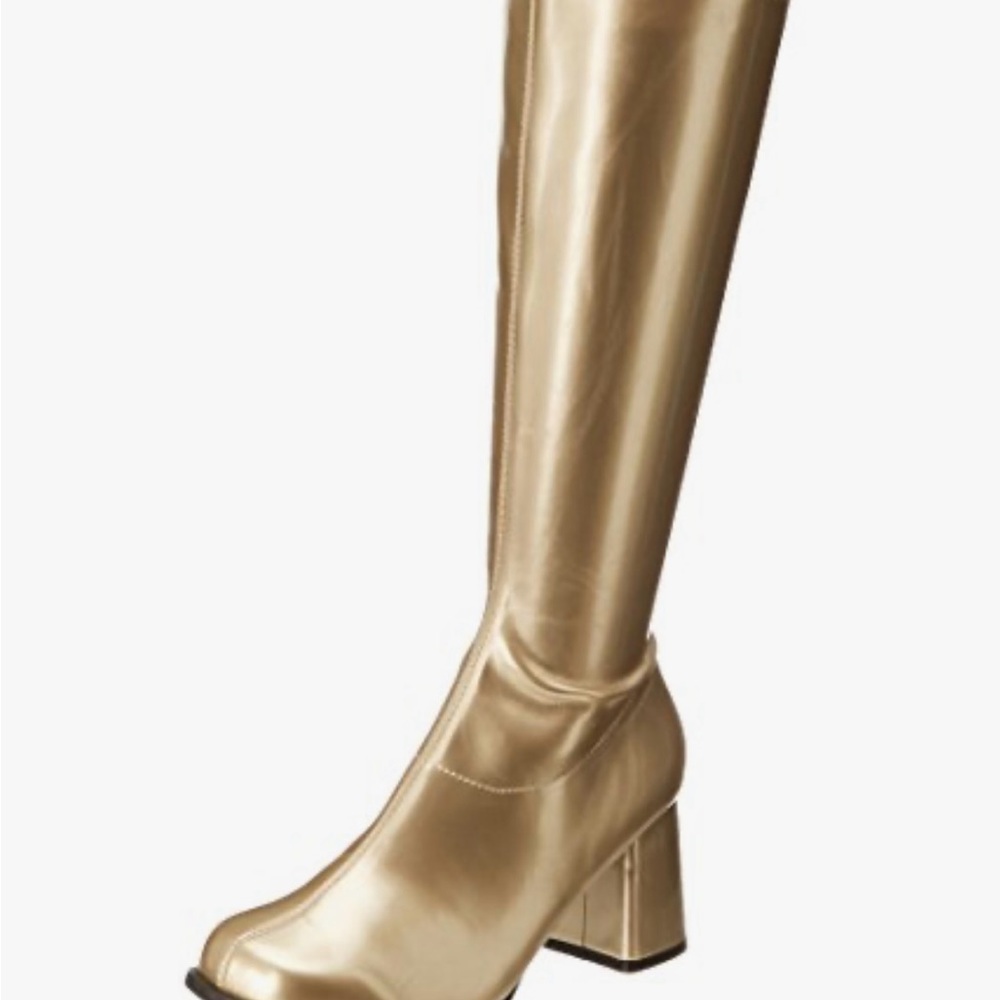 Ellie Gold Boots with Chunky Heel